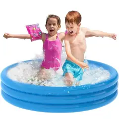 4E's Novelty 5 Ft Wide Floating Children's Pool, 1 Durable Blow Up Pools Kids for Ages 3-8