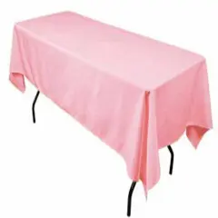 Rectangular Candy Pink Polyester Tablecloth 60&times;144 Inch Sweet & Chic Decor for Weddings, Parties & Banquets