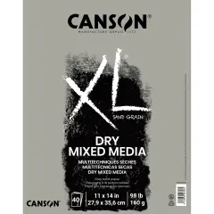 Canson XL Sand Grain Dry Mixed Media Pad Grey 11"X14"-Fold Over, 40 Sheets