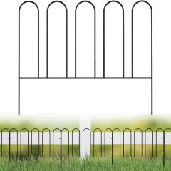 18 Pack Rustproof Metal Garden Fence Panels - H Animal Barrier, Decorative Yard Border for Pets & Gardens (Interlocking Design)