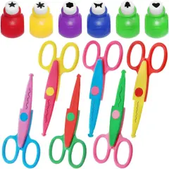 Set of 12, Craft Punch and Creative Scissors, findTop Scrapbooking Edging Scissors Paper Punch Set for Crafts, Scrapbooking, DIY Photo & Art Projects