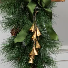 Northlight Hanging Cascade of Mini Iron Christmas Cone Bells - 17" Gold