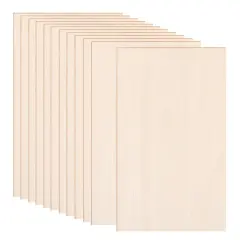 12 Pack Basswood Sheets 12x8 x 1/13 Inch Thin Plywood Balsa Wood Sheets Unfinished Wood Boards Balsa Wood Sheets for Crafts Laser Cutting Wood Burning and Drawing (12 x 8 inch)