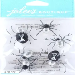 Jolee's Boutique Black & White Metallic Spiders Dimensional Stickers