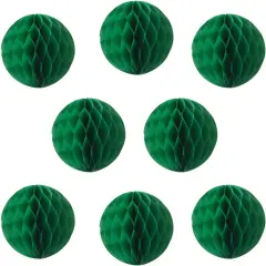 8pcs 10 inch Paper Honeycomb Balls Decorative Tissue Pom Poms Flower Art Hanging Balls for Birthday Wedding Nursery Baby Shower Home Decor (10inch, Dark Green)