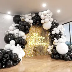 Black and White Balloon Arch Kit - Latex Balloons