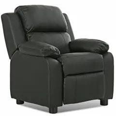Kids Headrest Recliner Sofa Chair Hardwood, PU, Comfortable Black