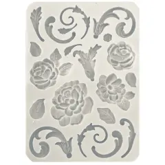 Stamperia Silicone Mold A5-Flowers And Embellishments