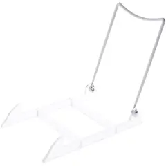 Bard's Folding White and Clear Plastic Easel Stand, 7.5" H x 5" W x 8" D