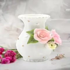 Ceramic Wedding Rose Vase, Wedding D&eacute;cor or Gift, Anniversary D&eacute;cor or Gift, Home D&eacute;cor, Vanity Decor