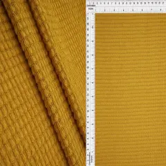 1 Yard Polyester Rayon Spandex Oversize Waffle Knit Solid Fabric 54/56" Width MUSTARD