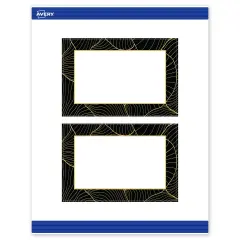 Avery Printable Rectangle Postcards with Sure Feed Technology, Pre-Printed Black Border with Gold Pattern, Matte White, 4" x 6", Laser & Inkjet Compatible, 20 Total