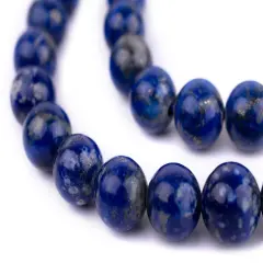 The Bead Chest Natural Round Lapis Lazuli Beads (10mm) from Afghanistan