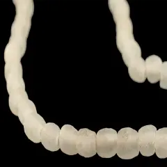 The Bead Chest African Recycled Glass Beads &ndash; Handmade in Ghana &ndash; Clear Aqua 7mm Strand for Jewelry Making, Crafts, and Home Decor I Approximately 70 Beads