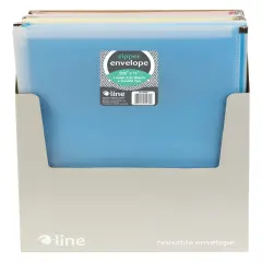 C-Line Zip 'N Go Reusable Envelope, 1 Pocket, Assorted Colors, Pack of 24