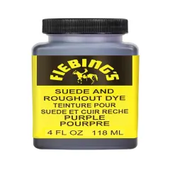 Fiebing's Black Suede Dye (4 oz) - Recolor, Brighten & Restore Suede & Roughout Leather Shoes, Furniture, Purse - Includes Wool Dauber for Easy Application - Flexible When Dry, Won't Crack or Peel Purple
