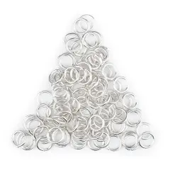 The Bead Chest Silver 8mm Round Open Jump Rings, Pack of 100