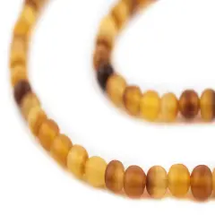 The Bead Chest Amber Round Horn Beads 5mm Brown 15 Inch Strand