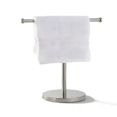 Countertop Hand Towel Holder Stand &ndash; 16.5" Tall Stainless Steel T-Bar Rack with Weighted Base