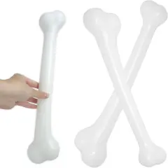 4E's Novelty 15" Jumbo Bone Prop 2 Pack - Large Plastic Fake Bones for Halloween Cavewoman Caveman Costume Accessories, Dog Party Props, Dalmatian Costume, Dino Photo Shoot & Party Decorations
