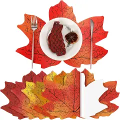 60 Pcs Fall Maple Leaf Paper Placemats(Halloween)