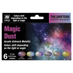 Vallejo The Shifters Eccentric Acrylic Airbrush Colors - 17 ml, Set of 6, Magic Dust