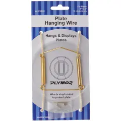 Plymor Shiny Gold Finish Wall Mountable Plate Hanger, 4.625" H x 2.5" W x 0.5" D (For Plates 5" - 8")