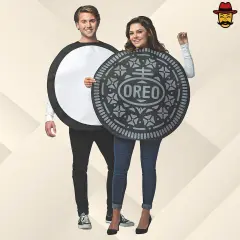 Oreo Couples Costume 2 In One Set Halloween Food Tunics Funny Party Outfit