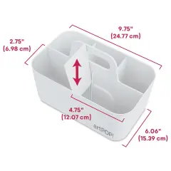 artPOP! Stackable Storage Caddies, Set of 2, White & Gray, Customizable, Multipurpose Organizer Tote with Handle, Perfect for Art Supplies, Crafts, Classrooms