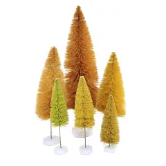 Cody Foster 15.5 Inch Spectrum Trees Rainbow Yellow Fall Decorative Tree Set , Thanksgiving Decor Bottle Brush Village Decorate