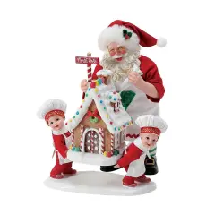 10" Santa with His Little Baker Helper &ndash; Whimsical Christmas Decoration