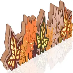 Lighted Fall Maple Leaves Table Decor