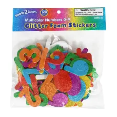 Glitter Foam Stickers Numbers Multi