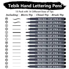 Hand Lettering Brush Pens - 15 Pack Calligraphy Markers for Beginners, Ideal for Writing, Journaling, Drawing, Signature, and School Office Supplies