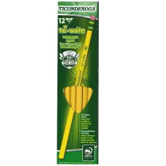 Tri-Write&trade; Wood-Cased Pencils, #2 HB Soft, Yellow, 12 Ct