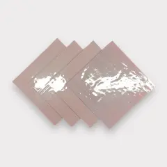 White Violet Prisma COE 96 Fusible Glass Sheets / Mosaic Squares - 4 Pack