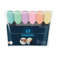 Job Pastel Highlighter, 1 + 5 mm Chisel Tip, 6 Assorted Ink Colors (Turquoise, Mint, Lavender, Light Pink, Peach, Vanilla)