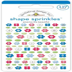 Doodlebug Sprinkles Adhesive Enamel Shapes-America The Beautiful, Hometown USA