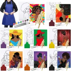 8 Pack Pre Drawn Canvas for Painting for Adults Image(8x10)