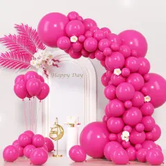 130pcs Hot Pink Balloons (09 Hot Pink)