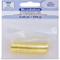 Beadalon Flat Ring Memory Wire for Beading, 0.35-Ounce, Gold