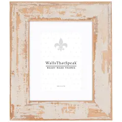 Hatteras XL 2.375", Whitewashed Oak Matted Picture Frame by wallsthatspeak