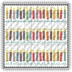 Birthday Candles Licensed Image Birthday - Designer Strips - Edible Icing Sheet Side Strips - D585