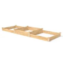 Modular Cedar Raised Garden Bed 4 ft x 12 ft with Dovetail Joints