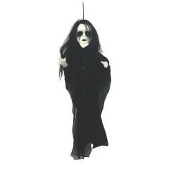 29.5 x 43.25 Inch Light Up Hanging Undead Girl Halloween Decoration