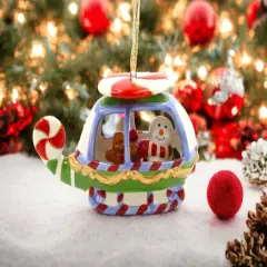 Ceramic Christmas Snowman Helicopter Ornament, Home D&eacute;cor, Gift for Her, Gift for Mom, Kitchen D&eacute;cor, Christmas D&eacute;cor