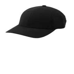 Port Authority&reg; Flexfit 110 Performance Snapback Cap Structured Mid Profile Polyester with Permacurv Bill Black
