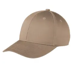 Port Authority Snapback Fine Twill Cap, Structured Mid-Profile Adjustable Hat Khaki