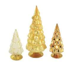 Cody Foster 6.75 In Small Yellow Hue Trees Christmas Decorative Tree Set , Halloween Decor Christmas Village Decor Mantle Decoration