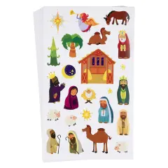 864-Piece Christmas Stickers, 36 Sheets Nativity Scene Stickers for Scrapbooking, DIY Crafts, Holiday Card Making, Gift Wrapping, Decorations, and Classroom Projects